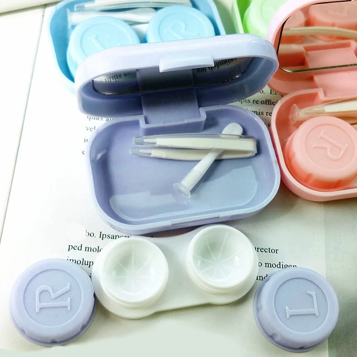 Custodia Porta Lenti a Contatto Portatile Mini Colorata per Viaggio e Casa