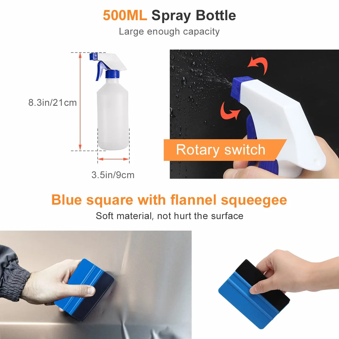 Luxiv Car Window Tint Application Tools Kit, 9 PCS Vehicle Glass Protective Film Installing Tool Car Window Film Squeegee Automotive Film Scrapers Window Tint Tools