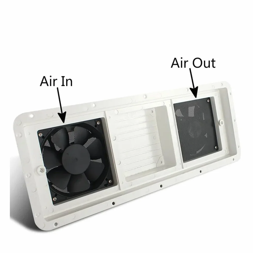 Ventilatore per frigorifero 3 ventole silenziose ABS CC 6 W 479x189 mm bianco