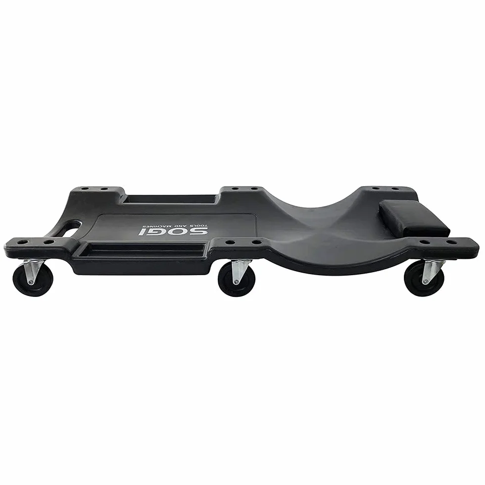 SOGI X4-03 Carrello sotto-auto portautensili 6 ruote piroettanti con poggiatesta e 2 vani laterali