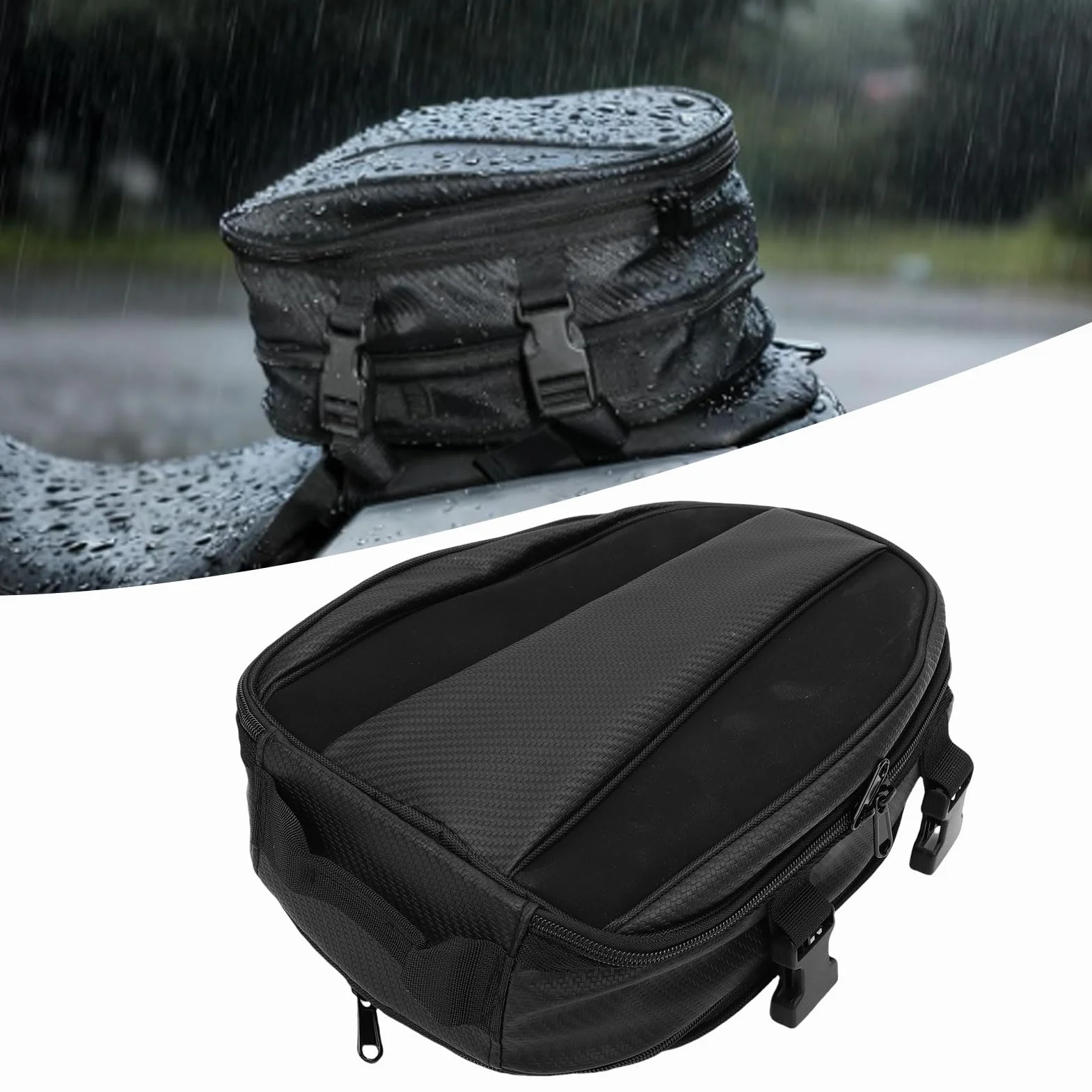 Borsa da Sella per Moto Espandibile, Borsa da Viaggio Posteriore per Casco