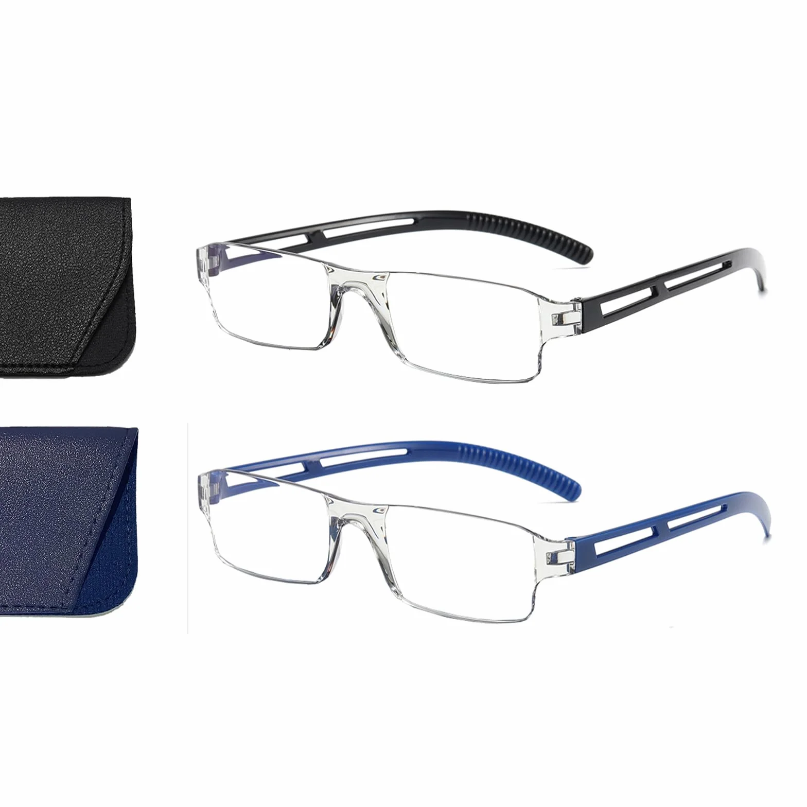 Hubeye Occhiali da lettura Ultraleggeri Montatura Trasparente Anti luce blu 1.50