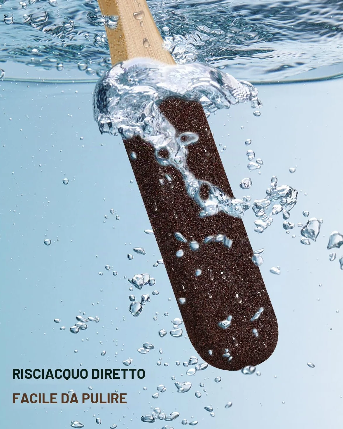 BEZOX Pietra Pomice con Manico in Legno, Lima Per Piedi Rimozione Pelle Dura, Pedicure Tools