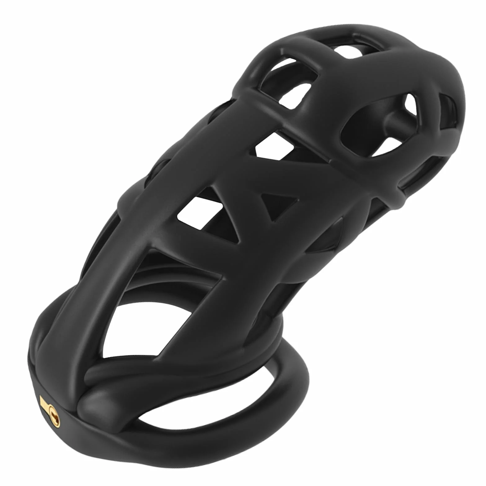 BDSMYOU Gabbia per Pene Chastity Cage Sex Toys, Gabbia di Castità in Resina 3D per Uomo, con Lucchetto Invisibile e 4 Anelli per Testicoli, BDSM Bondage (XXL)