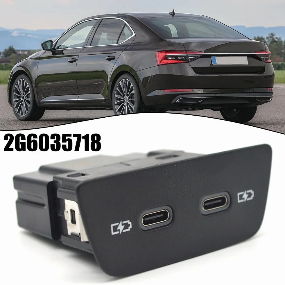 Pannello di ricarica USB-C Per ID3 Per 8 T-Cross Per T-ROC Per Polo con OEM 2G6035718 Interfaccia di Ricarica Auto Due Porte