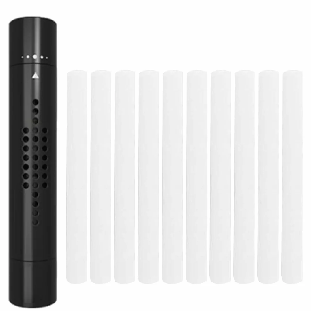 Deodorante Auto Alluminio con 10 Ricariche, Profumatore Diffusore Aromaterapia, Nero