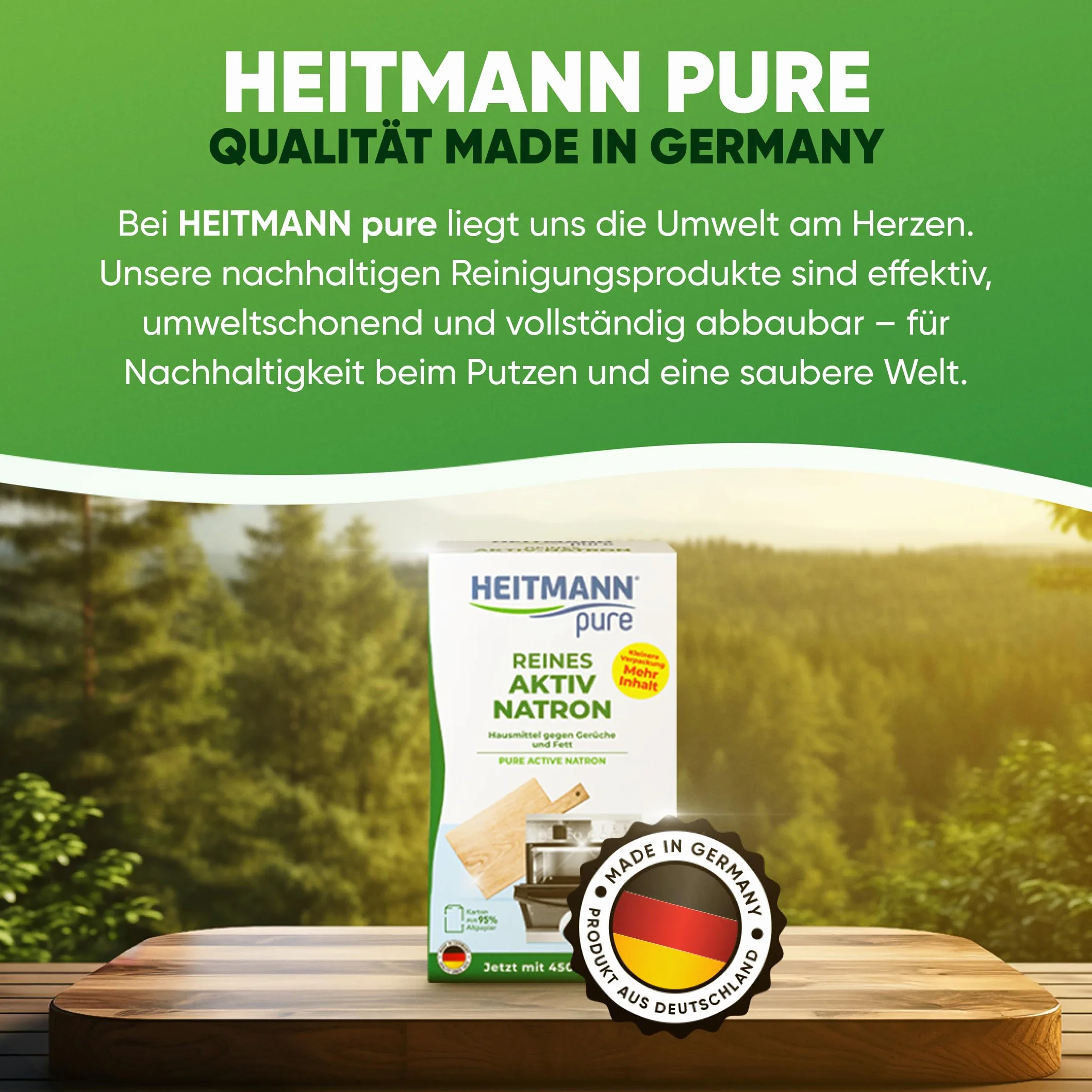 HEITMANN pure Soda attiva pura 450 g Rimuove grasso odori macchie