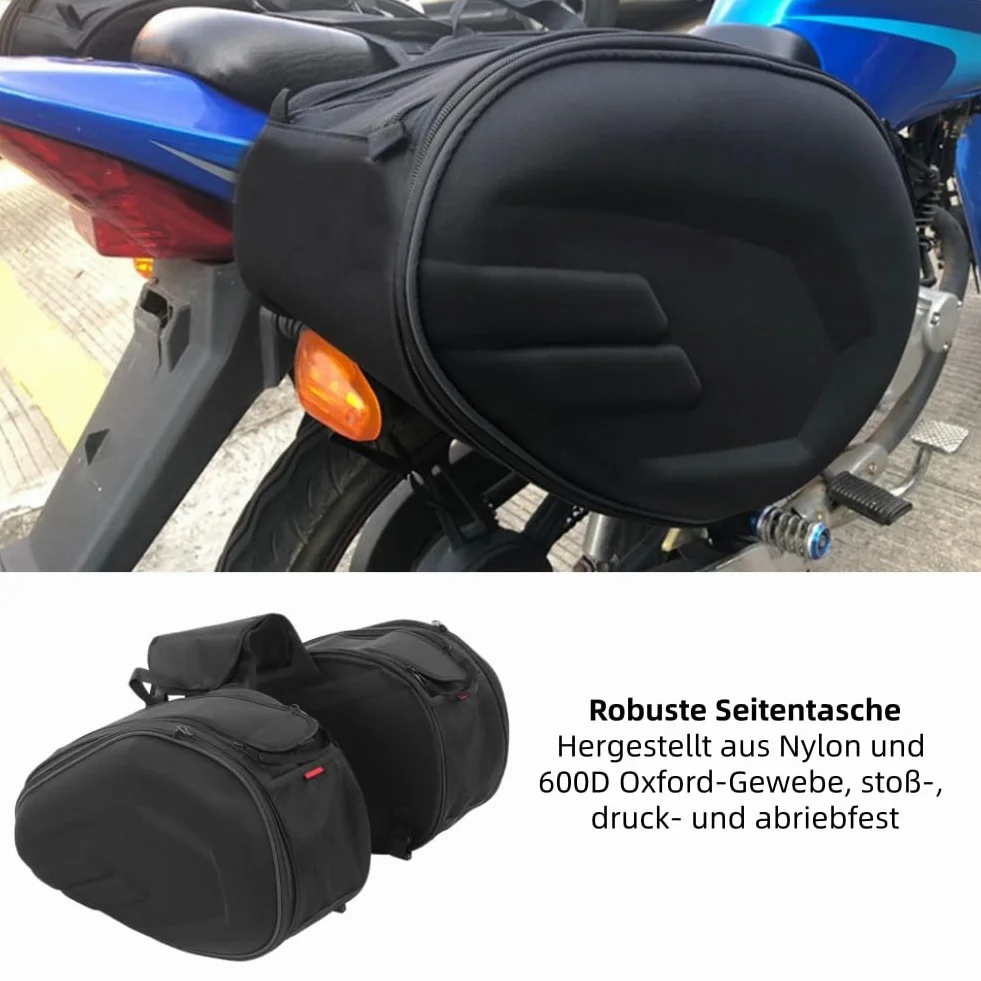Borsa Sella Moto Impermeabile Tessuto Oxford 600D Grande Capacità Nero