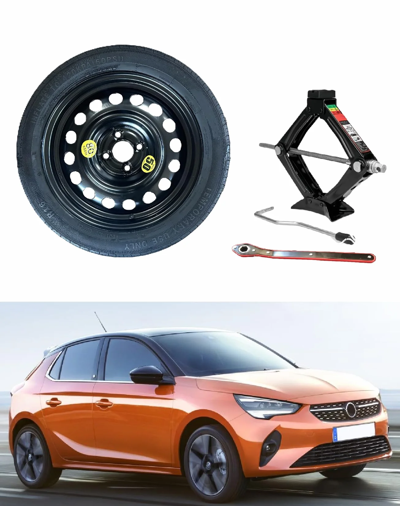 16" Ruotino di Scorta compatibile Opel Corsa-F Cric