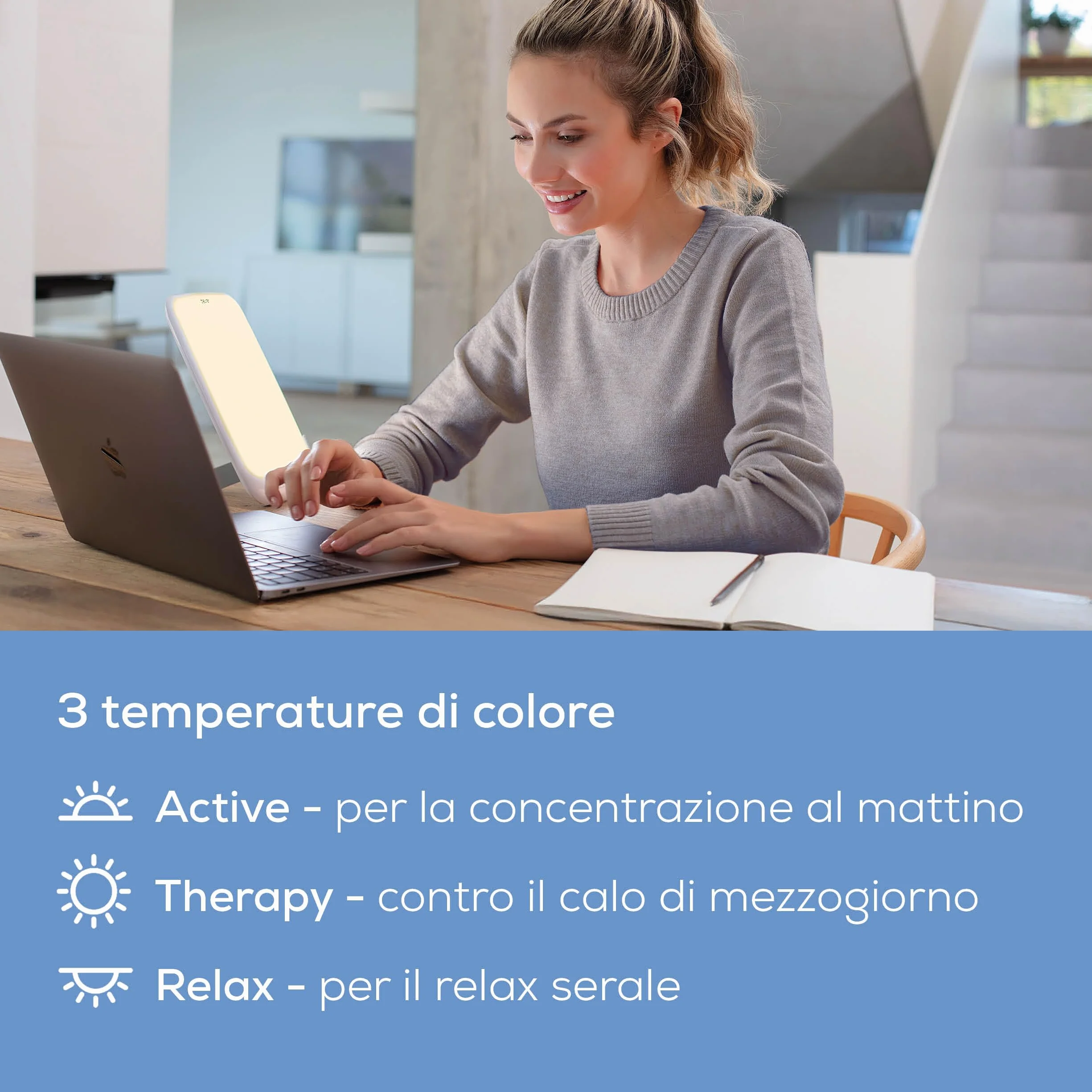 Beurer TL 35 Lampada SAD 10.000 Lux luce diurna 3 temperature colore base rimovibile bianco
