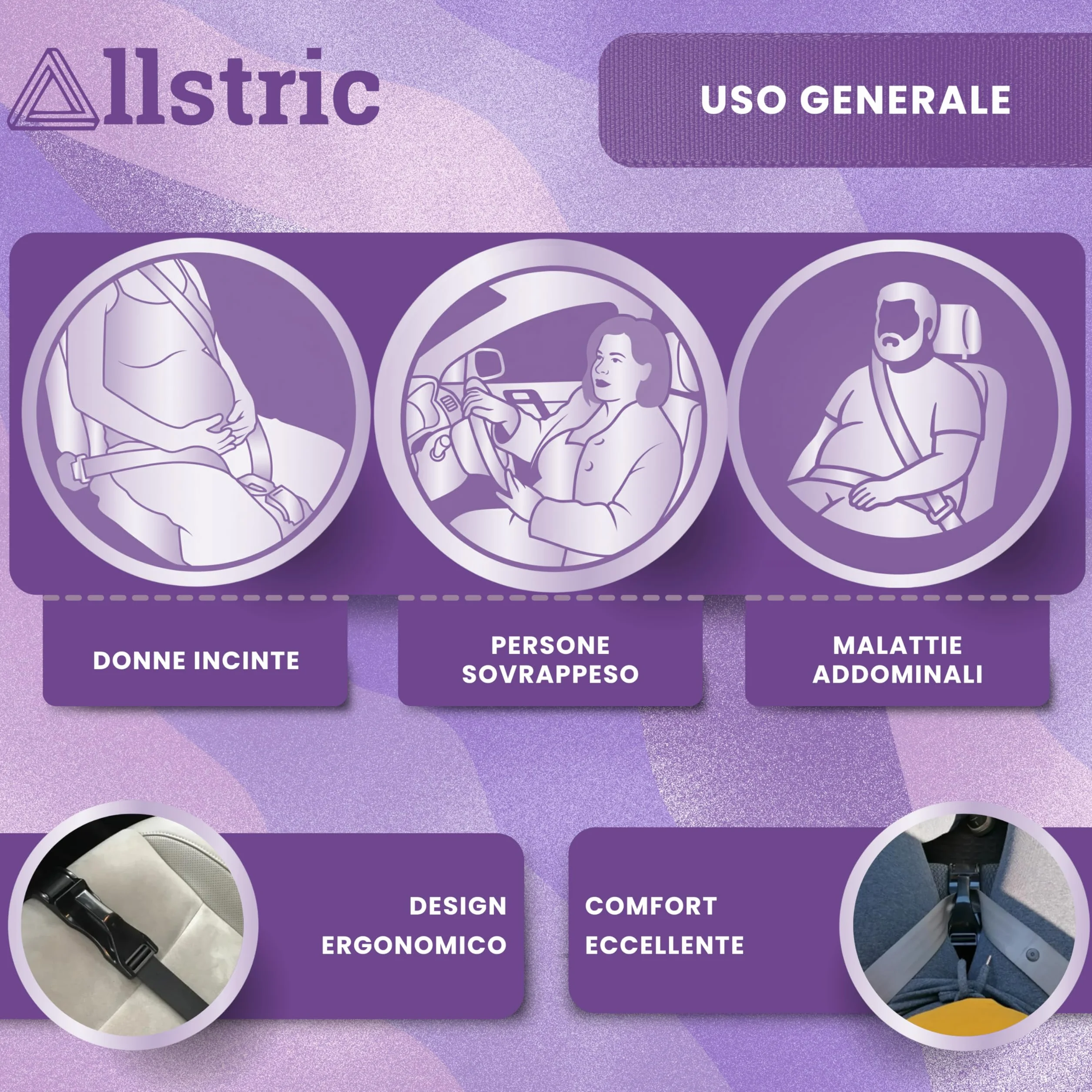 Cintura Gravidanza Auto + Cuscino Protettivo | Cintura Sicurezza Gravidanza per Proteggere da Impatti o Pressioni | Accessori Mamma Incinta per Viaggiare Sicura in Gravidanza