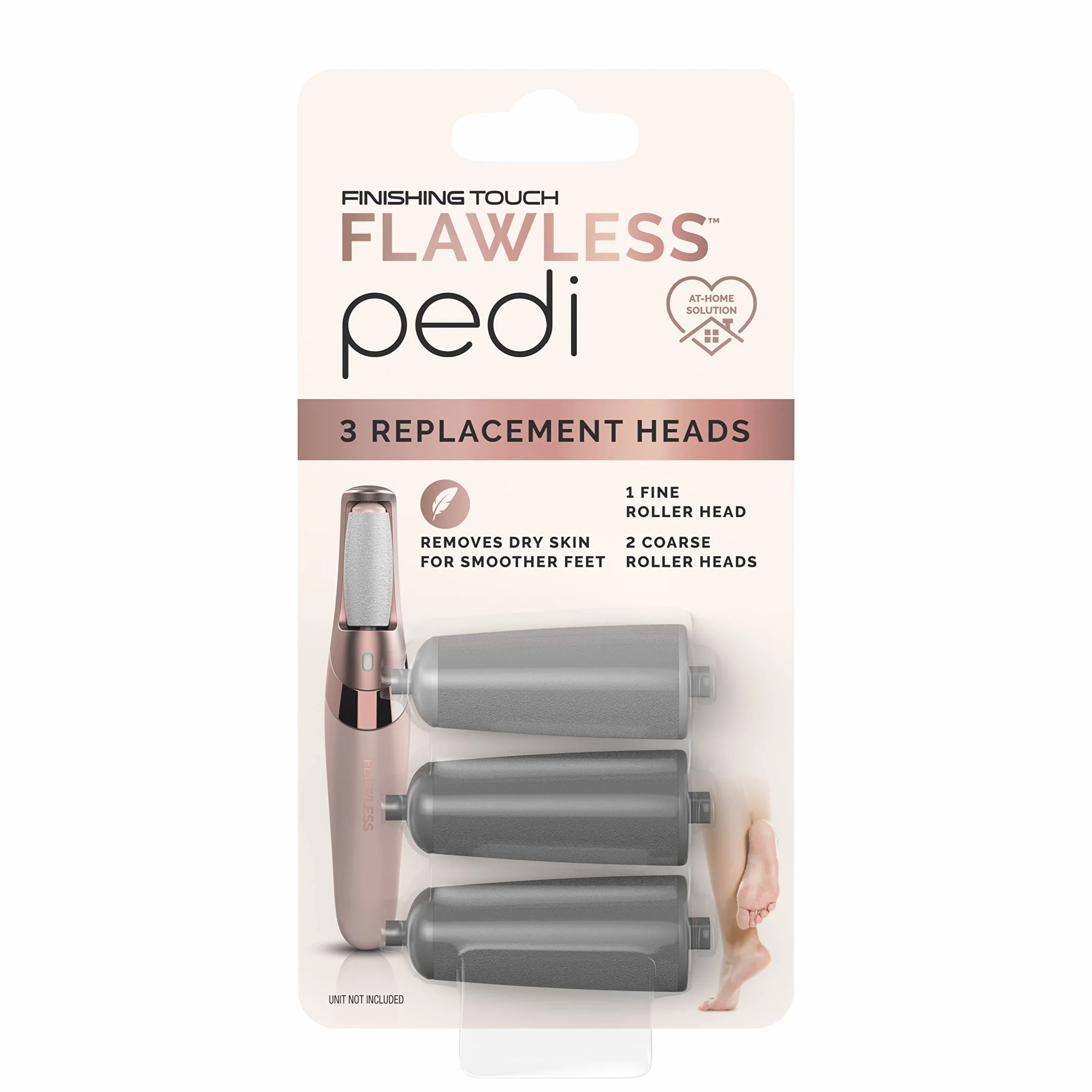 Finishing Touch Flawless Pedi Testine di Ricambio per Pedicure Elettrico Set da 3 Pezzi