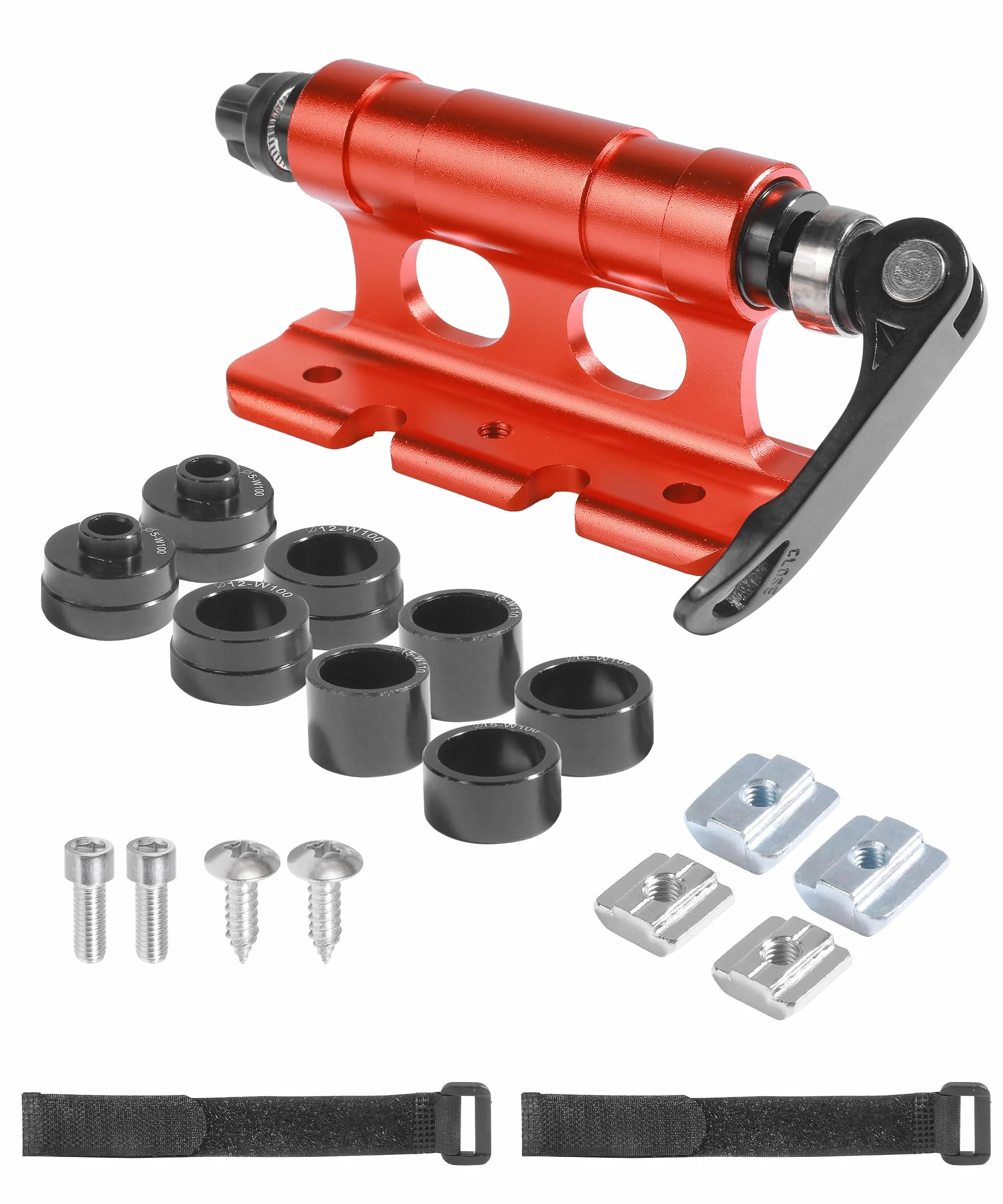 Flaconi Portabici da Automobile,Supporto Blocco Forcella Sgancio Rapido,Supporto Blocco per Forcella Anteriore Bicicletta,Adatto per la Maggior Parte Delle Auto,Camion,Biciclette, Rimorchi,SUV (Rosso)