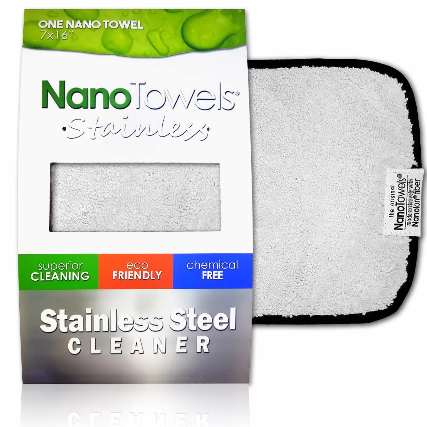 Nano Towels Grigio chiaro 7x16 Asciugamano di Pulizia in Acciaio Inossidabile con Disposizione Nera