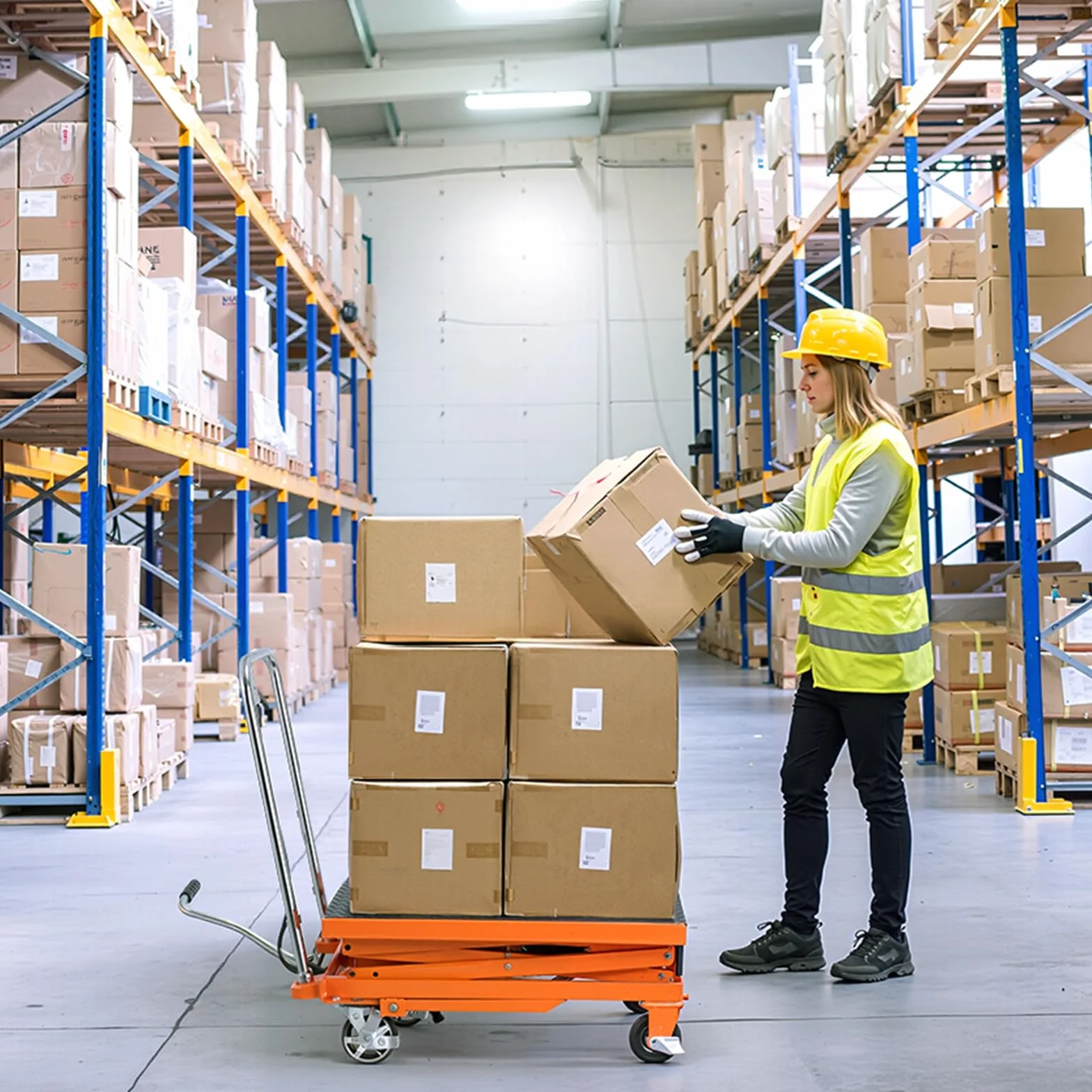VEVOR Tavolo Elevatore Idraulico, Capacità 226,8 kg Carrello Elevatore a Doppia Forbice con 4 Ruote, Cuscinetto Antiscivolo, Altezza di Sollevamento 1200 mm per Movimentazione e Trasporto di Materiali