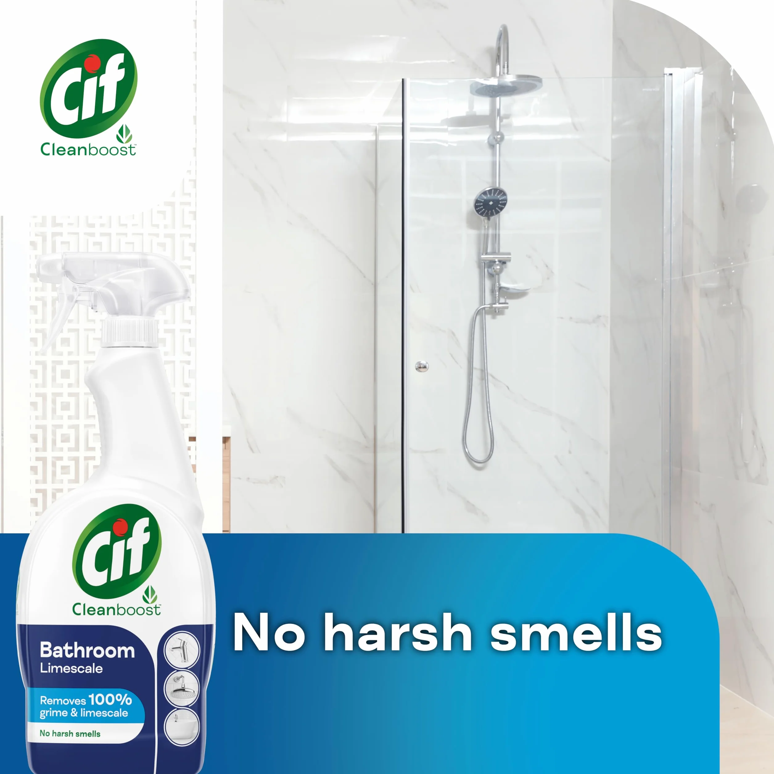 Cif Cleanboost Bagno Spray 700 ml pulizia ceramica cromo smalto plastica acciaio inox