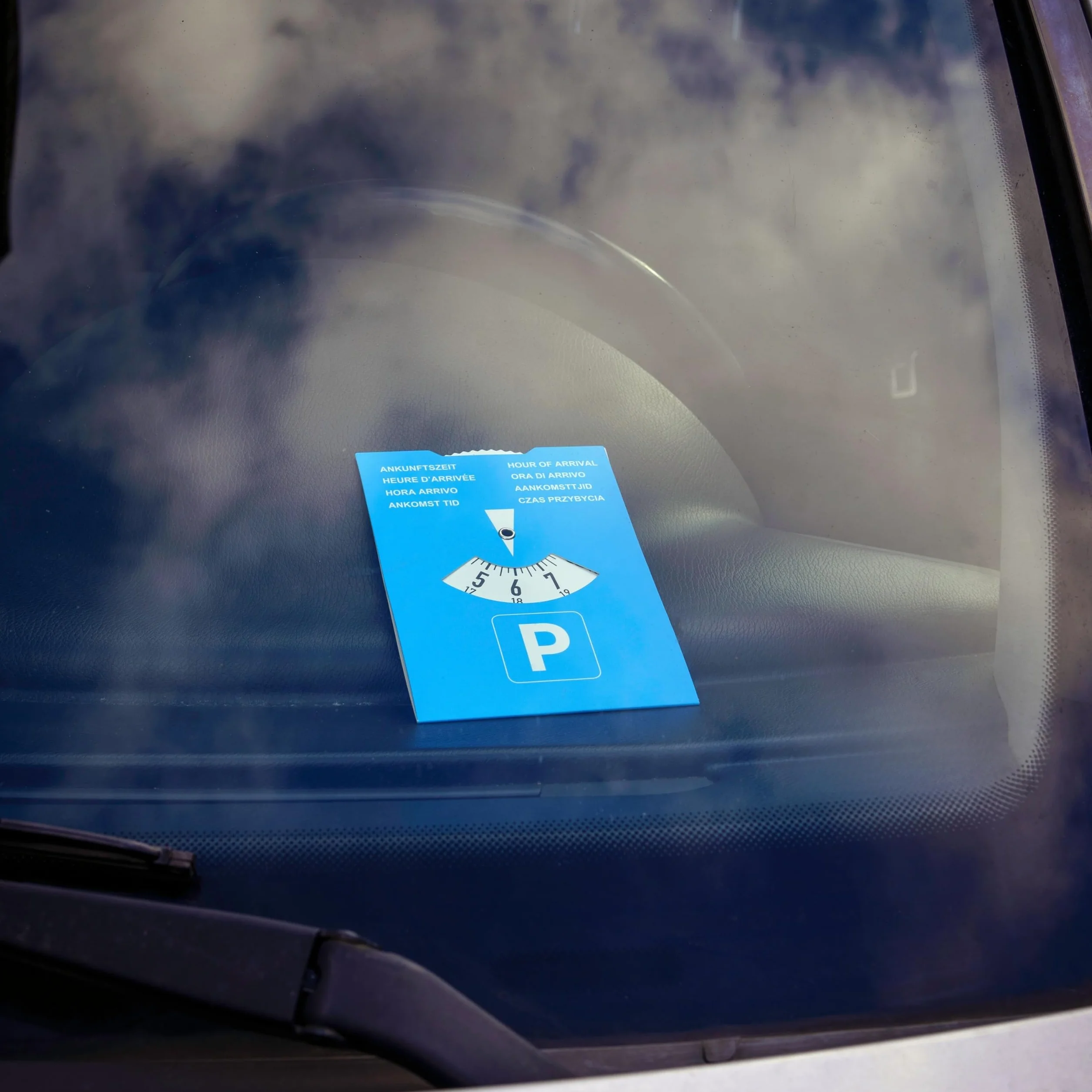Disco di parcheggio blu 2 pezzi regolabile su entrambi i lati parchimetro otto lingue