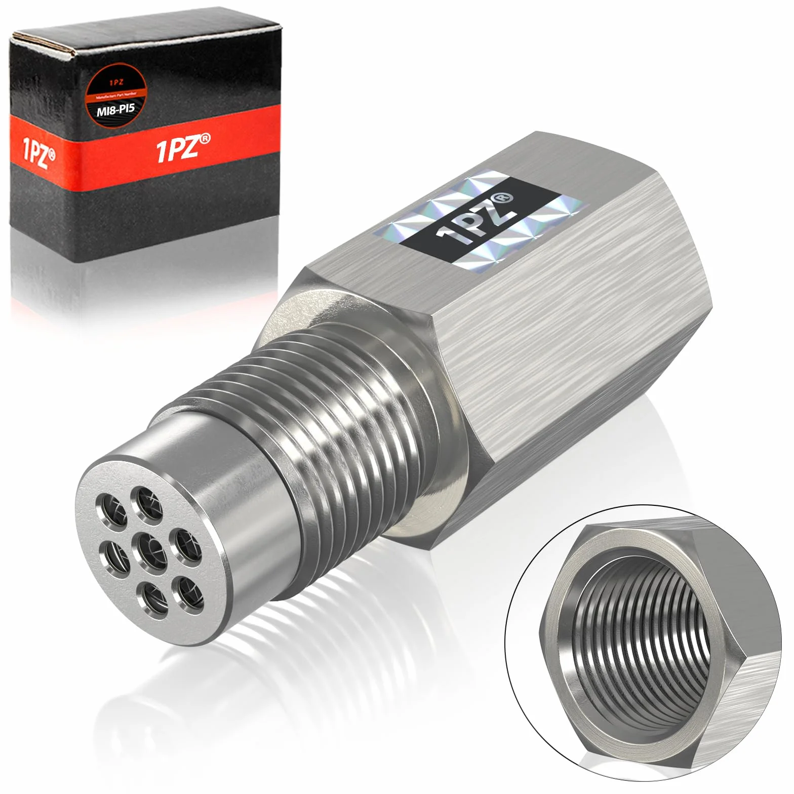 1PZ MI8-PI5 M18x1,5 Sensore Ossigeno Adattatore Distanziatore Estensore Auto Acciaio Inossidabile