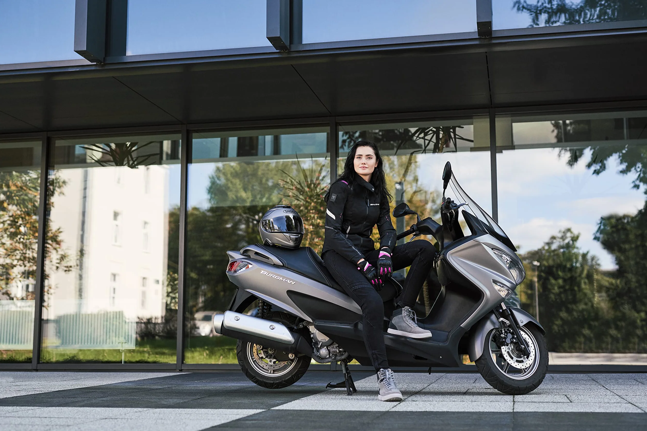 SHIMA SX-2 EVO LADY Scarpe Moto Donna | Stivali Moto in Pelle, Traspirante, Rinforzato con Supporto della Caviglia, Suola Antiscivolo, Impugnatura per il Cambio di Marcia (Grigio, 38)