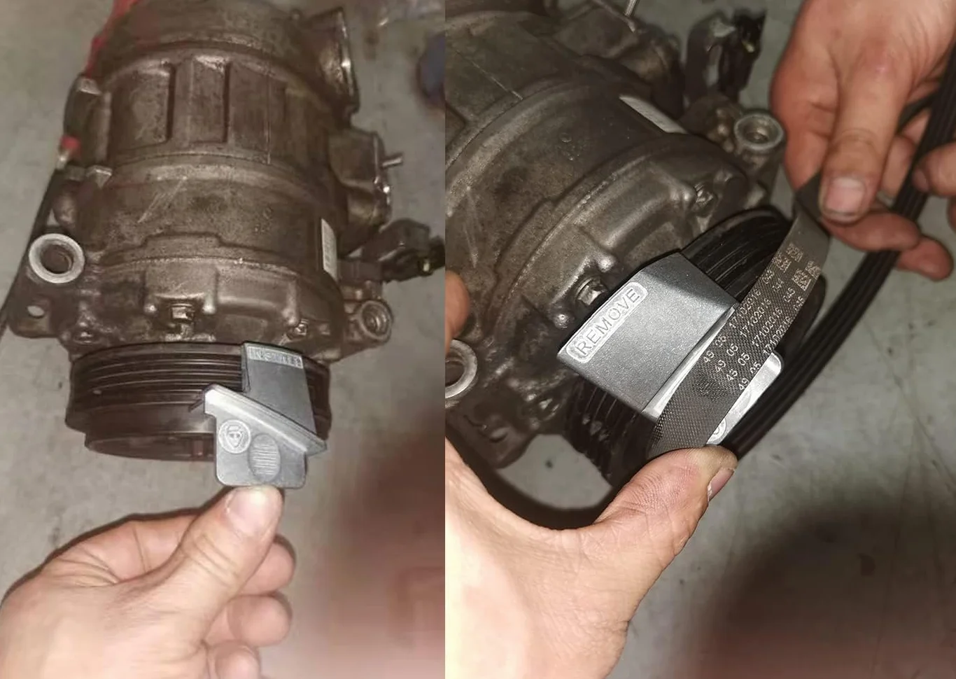 ZKTOOL 2PZ Metallo Strumenti per la Rimozione/Installazione della Cinghia Elastica, Strumento di Montaggio Cinghie Elastiche per Auto, Dispositivo di Collegamento per Cintura Elastica