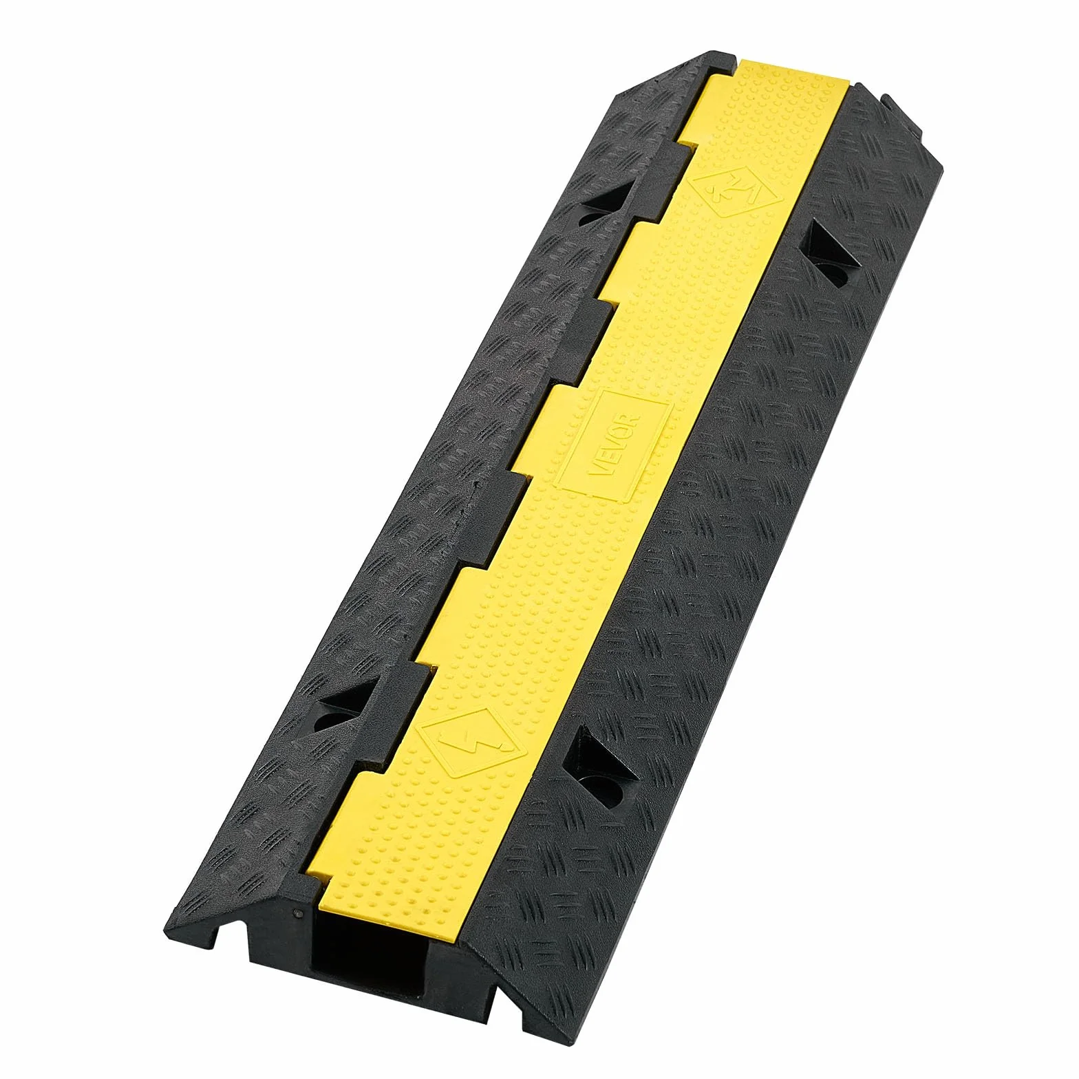 VEVOR Rampa di Protezione per Cavi, Capacità di 9979 kg/Asse, 1 Canale di Copertura per Tubo Flessibile in Gomma 70 x 50 mm, Dosso Rallentatore con Coperchio Superiore Apribile, 1 Confezione