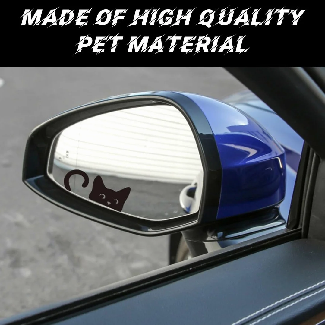 3 Pezzi Adesivi per Auto Che sbirciano Gatto, Che guardano Impermeabili, Riflettenti, Divertenti, Decalcomanie e Autoadesivi, per paraurti, per finestrini dell'auto,Moto,Laptop (Nero)