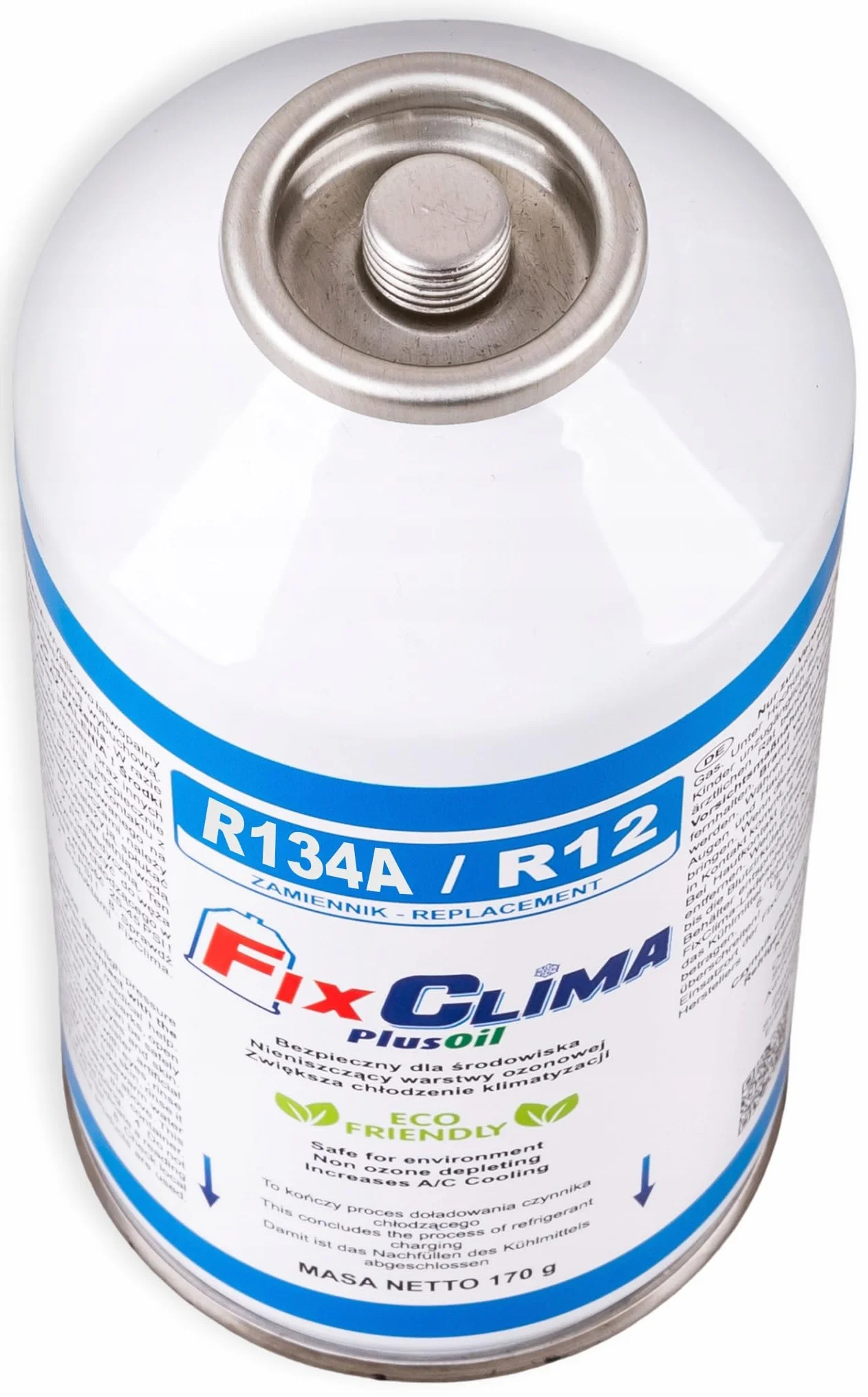 FixClima Kit di Ricarica Climatizzatore Auto R134a R12 2x Gas Refrigerante 170g Tubo Manometro Olio Sigillante Manutenzione