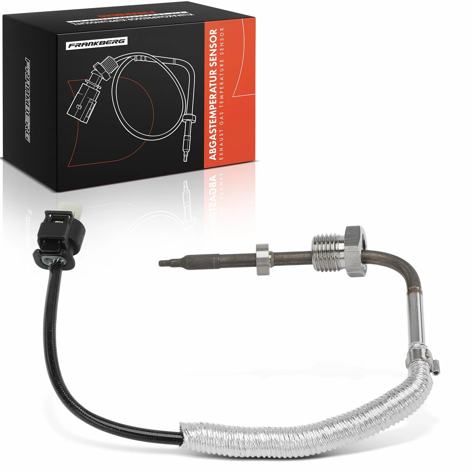 Frankberg Sensore temperatura gas di scarico Sensore gas di scarico 2-Poli Compatibile con B-Class W242 W246 Fortwo Coupé 451 CLA Shooting Brake X117 GLClasse A X156 Classe A W176 Replace# 0009051532