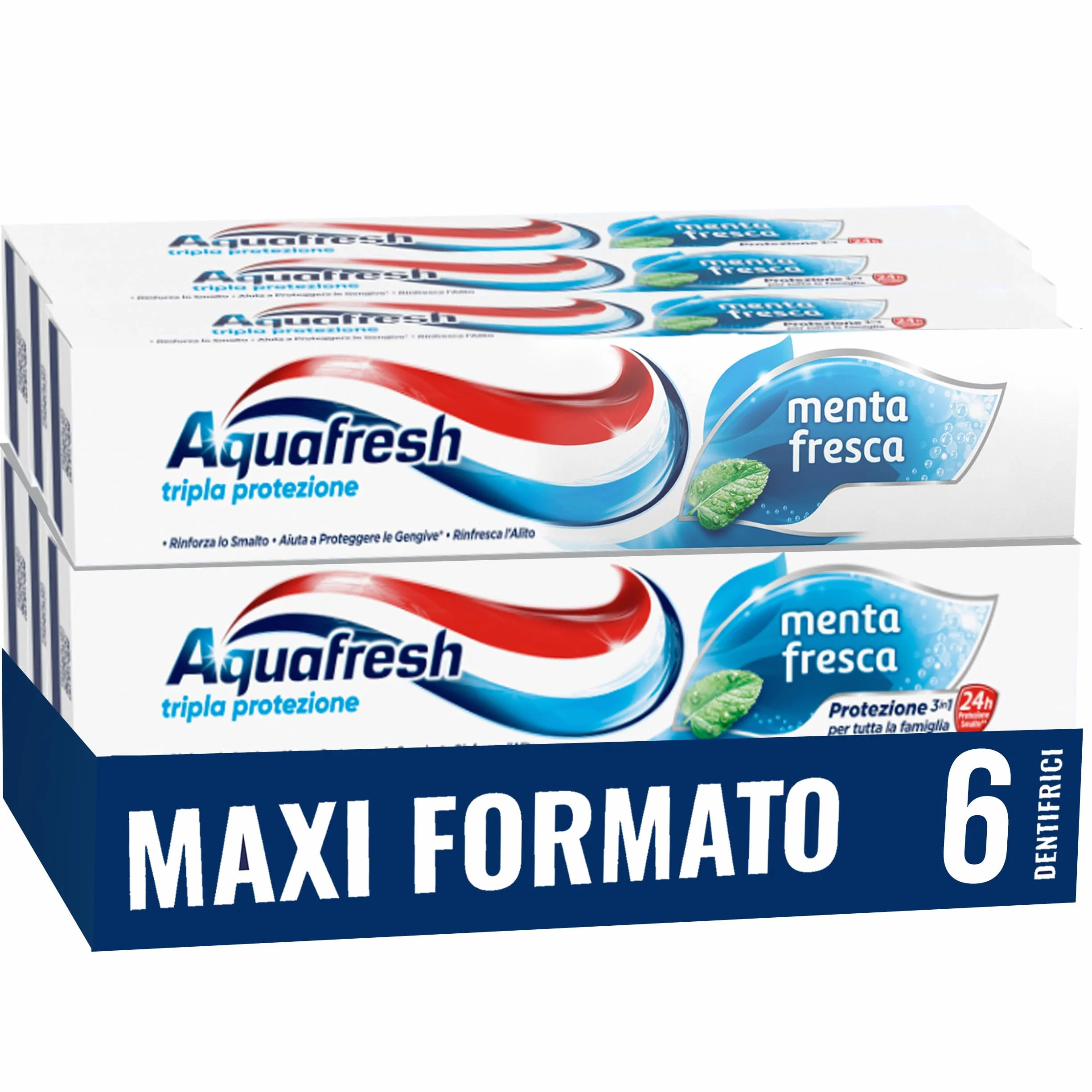 Aquafresh Tripla Protezione Dentifricio 3 in 1 75ml x6 – 450ml