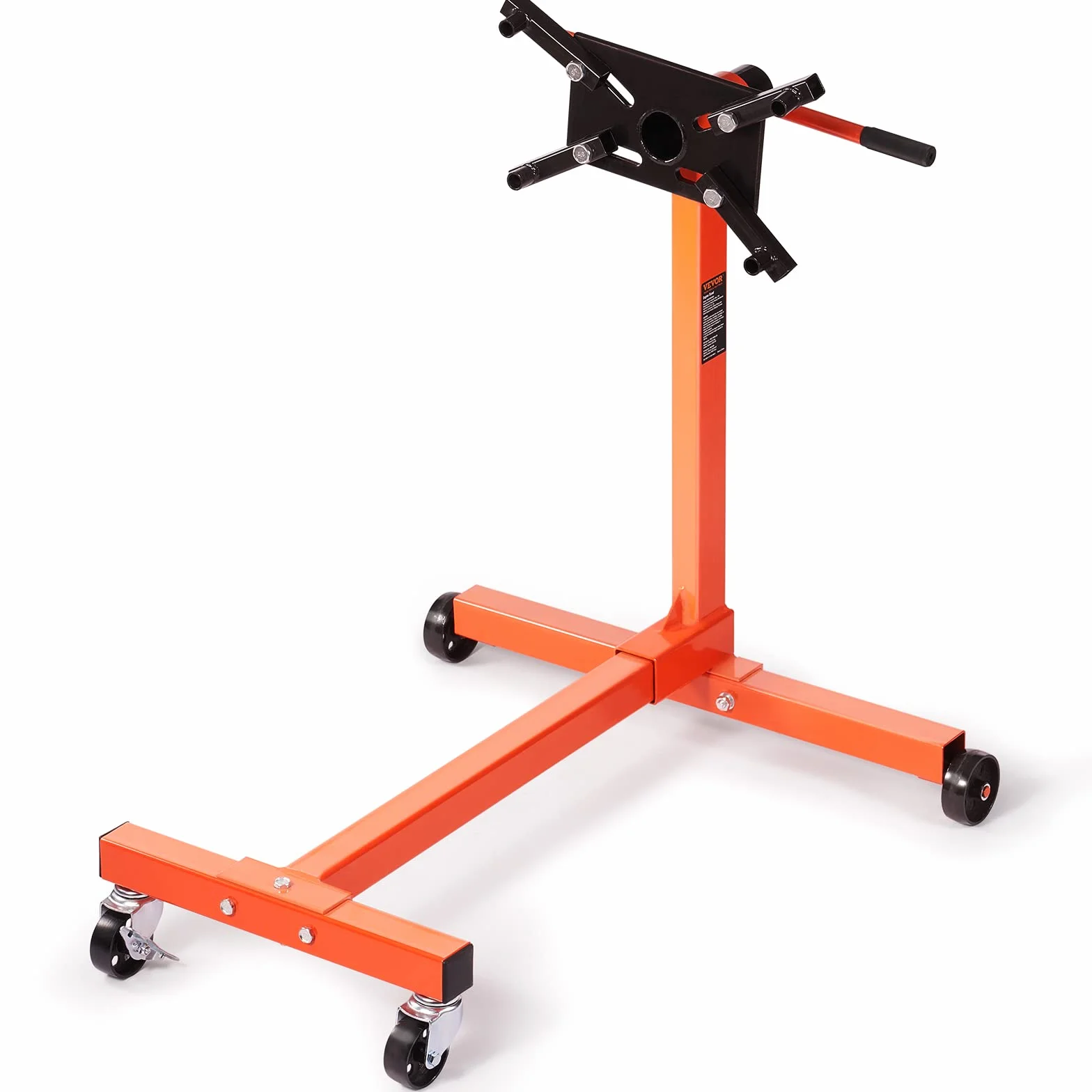 VEVOR Cavalletto di Supporto per Motori Portata 340kg con Ruote Freni Base a H Bracci Girevoli 360°