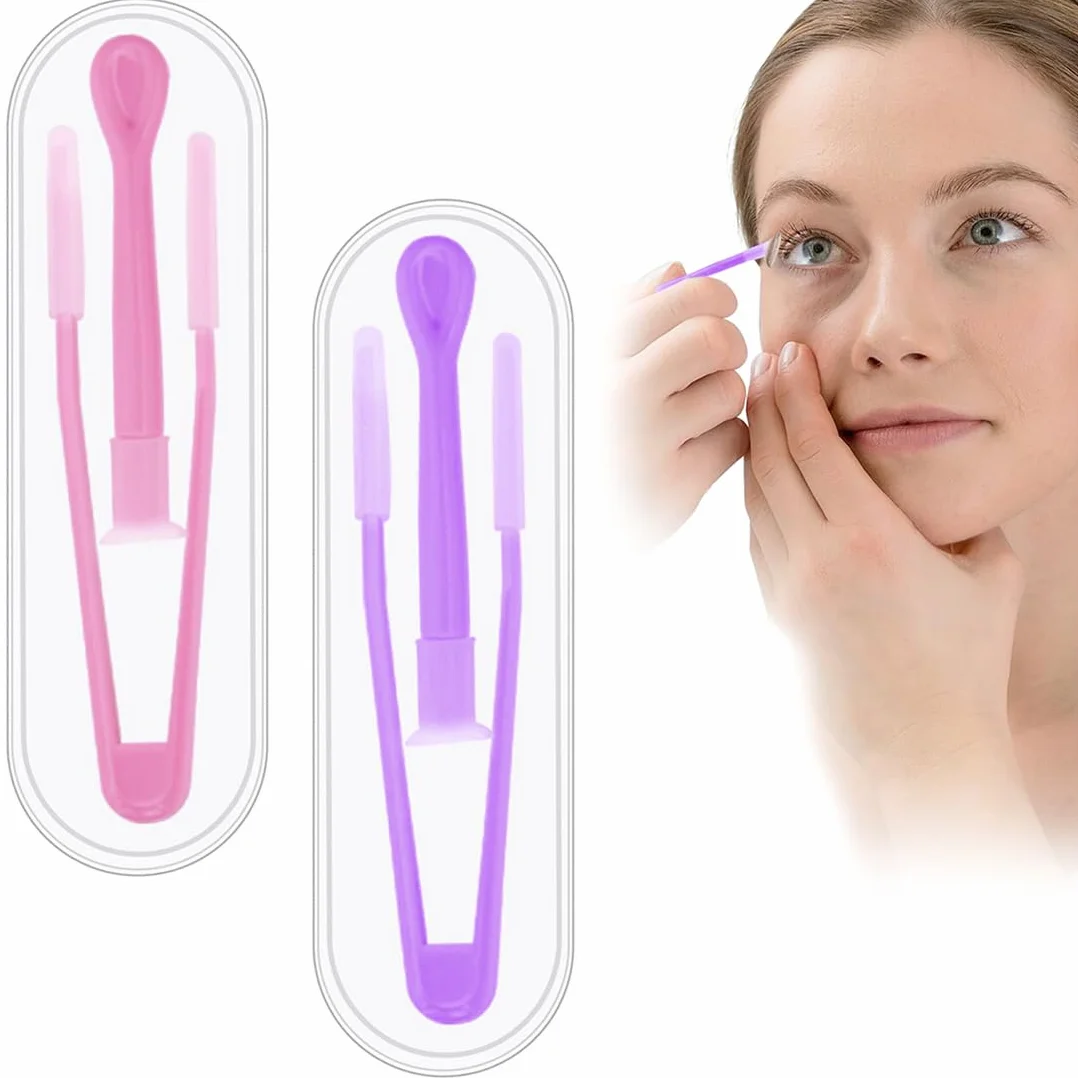 Applicatore Lenti a Contatto Pinzette Ventosa Rimozione Strumenti 2 Pezzi Rosso Viola