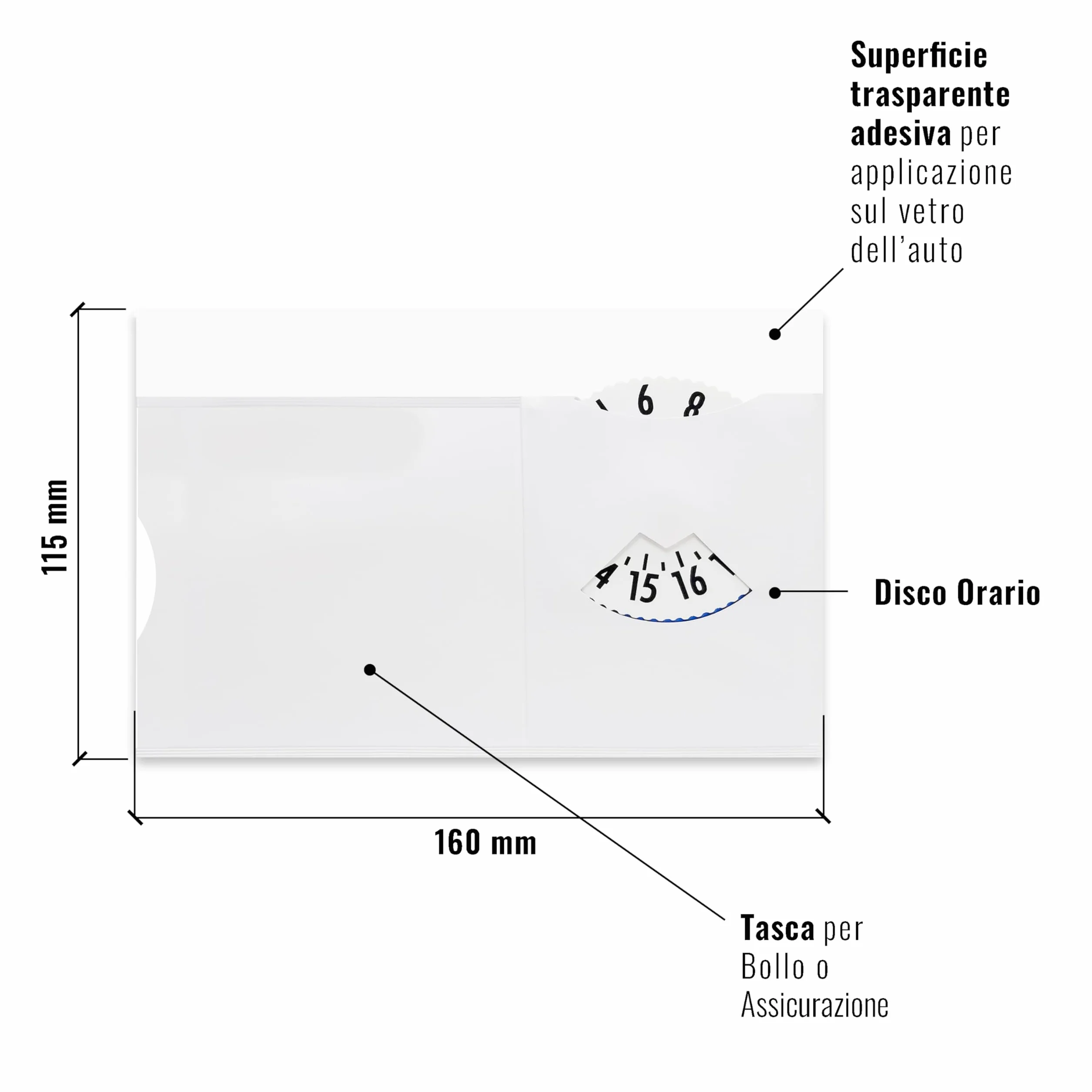 4R Quattroerre.it 32131 Porta Bollo con Disco Orario, Bianco