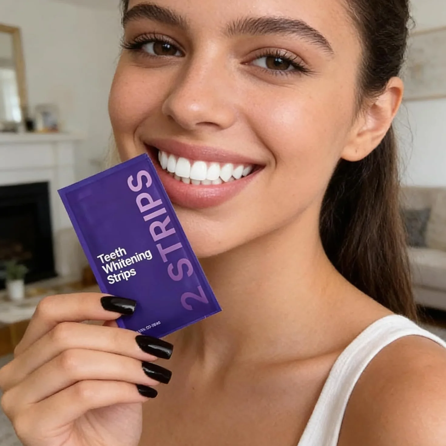 Strisce Sbiancanti Viola per Denti - Whitening Strips Senza Perossido - Risultati in 7 Giorni - 14 Pezzi