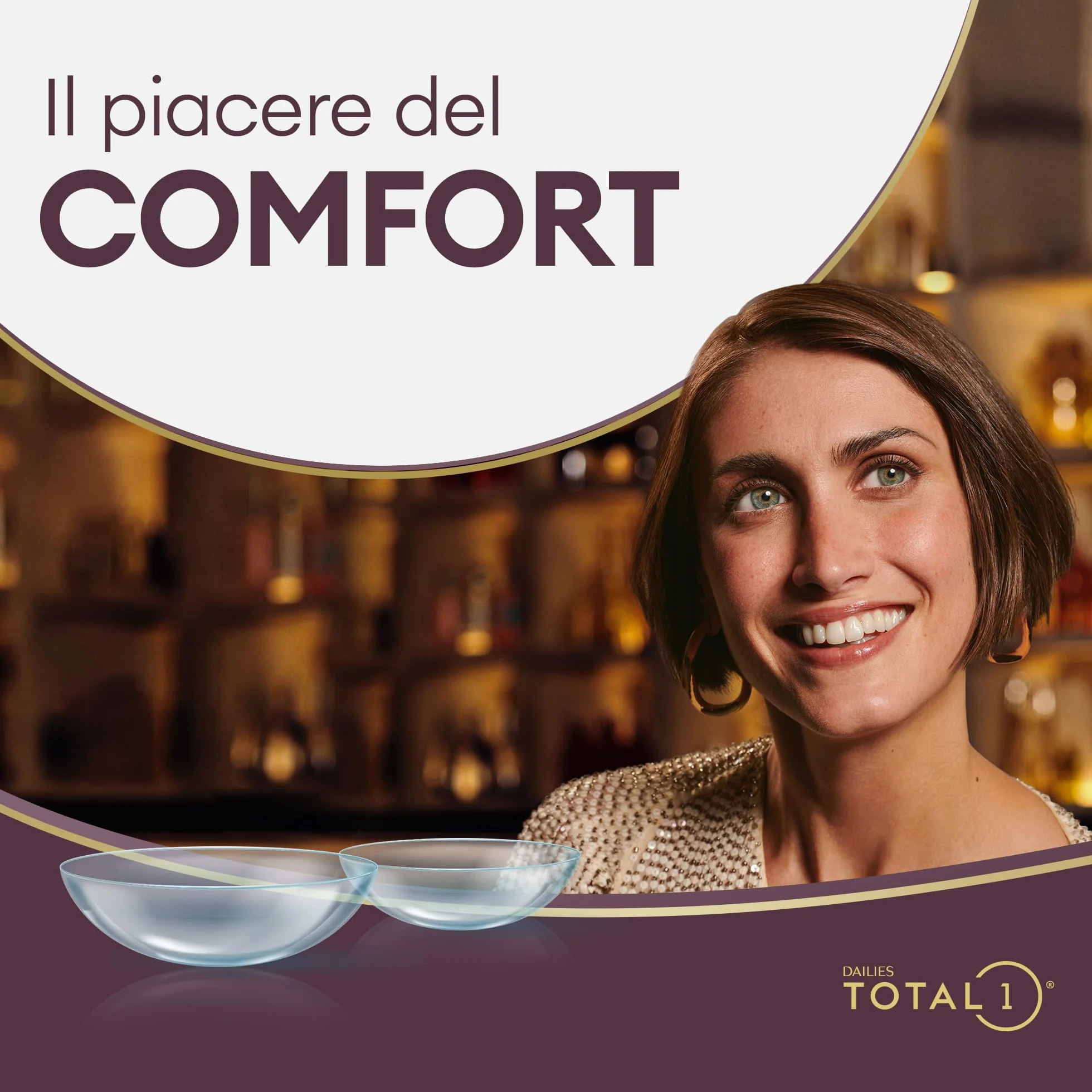 Dailies Total 1 Lenti a Contatto Giornaliere 30 Lenti BC 8.5 mm DIA 14.1 mm -2.5 Dioptrie