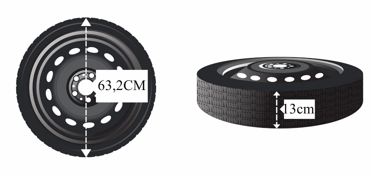 16" Ruotino di Scorta 125/90R16 compatibile Dacia Jogger