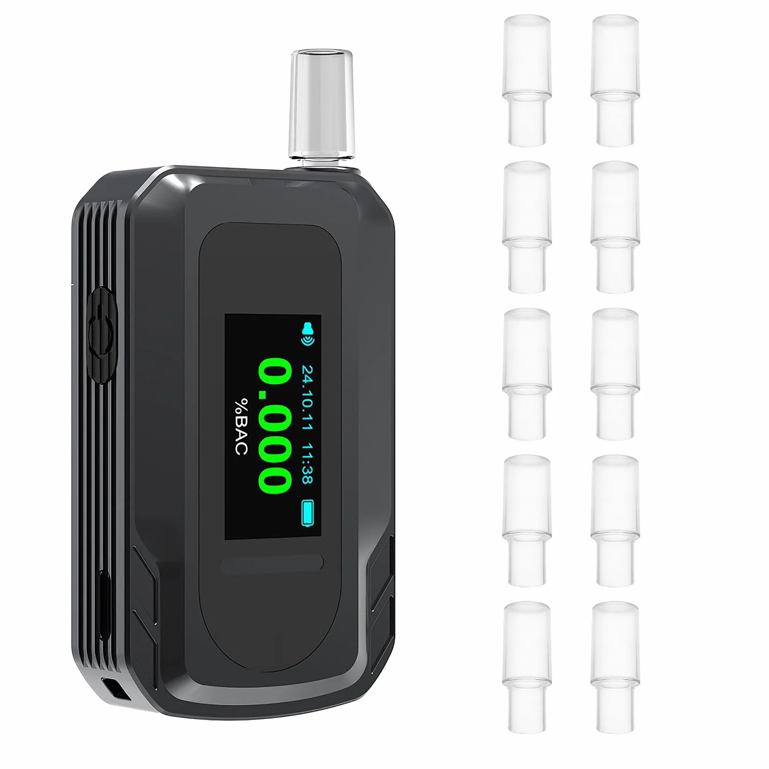 Etilometro Portatile Certificato con Sensore Elettrochimico Ricaricabile USB, Alcol Test Professionale