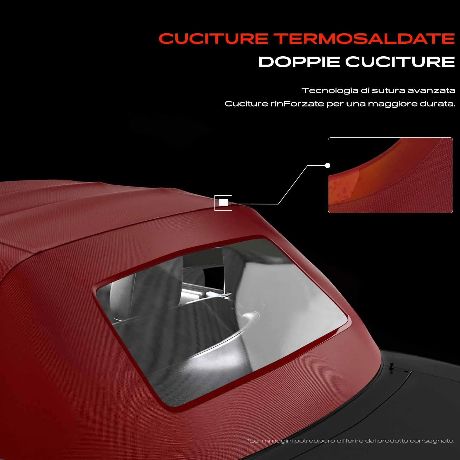 Frankberg Capota convertible Softtop Rojo Compatible con Fortwo Coupé 453 Fortwo cabrio 453 Fortwo cabrio 451 Fortwo Coupé 451 Replace# A45177801753E14