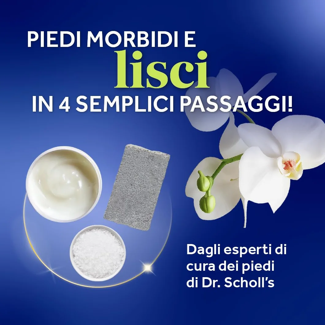 Dr. Scholl's Pedi Perfect Kit Pedicure Completo, Trattamento Piedi Secchi, Pediluvio, Pietra Pomice, Maschera e Crema idratante