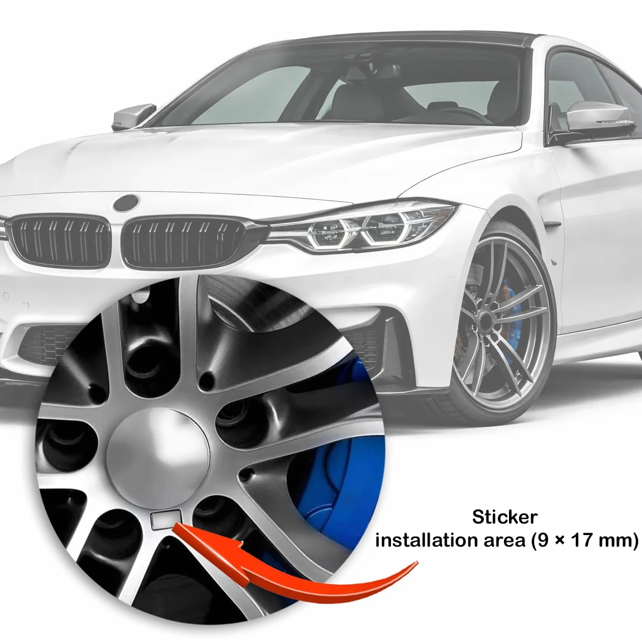 Set di 4 adesivi con emblema – Compatibile con cerchi in lega originale, autoadesivi, di ricambio, durevoli e resistenti alle intemperie