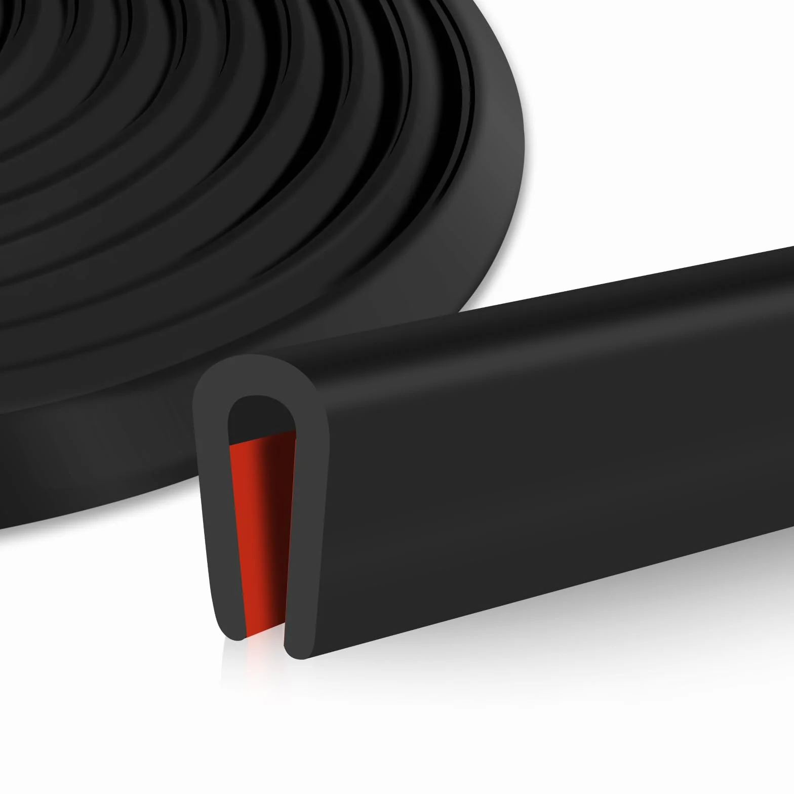 Profilo in gomma per bordi adesivo profilo di protezione dei bordi EPDM guarnizione a U per porte auto lamiera pannelli di metallo (1,6mm×6m)