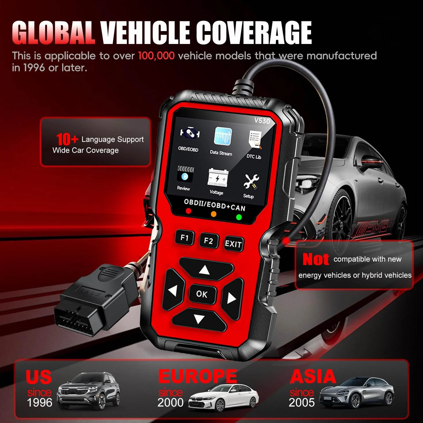 OBD2 Diagnosi Scanner Professionale Italiano EOBD CAN Lettore Errore Motore per Audi BMW VW Rosso