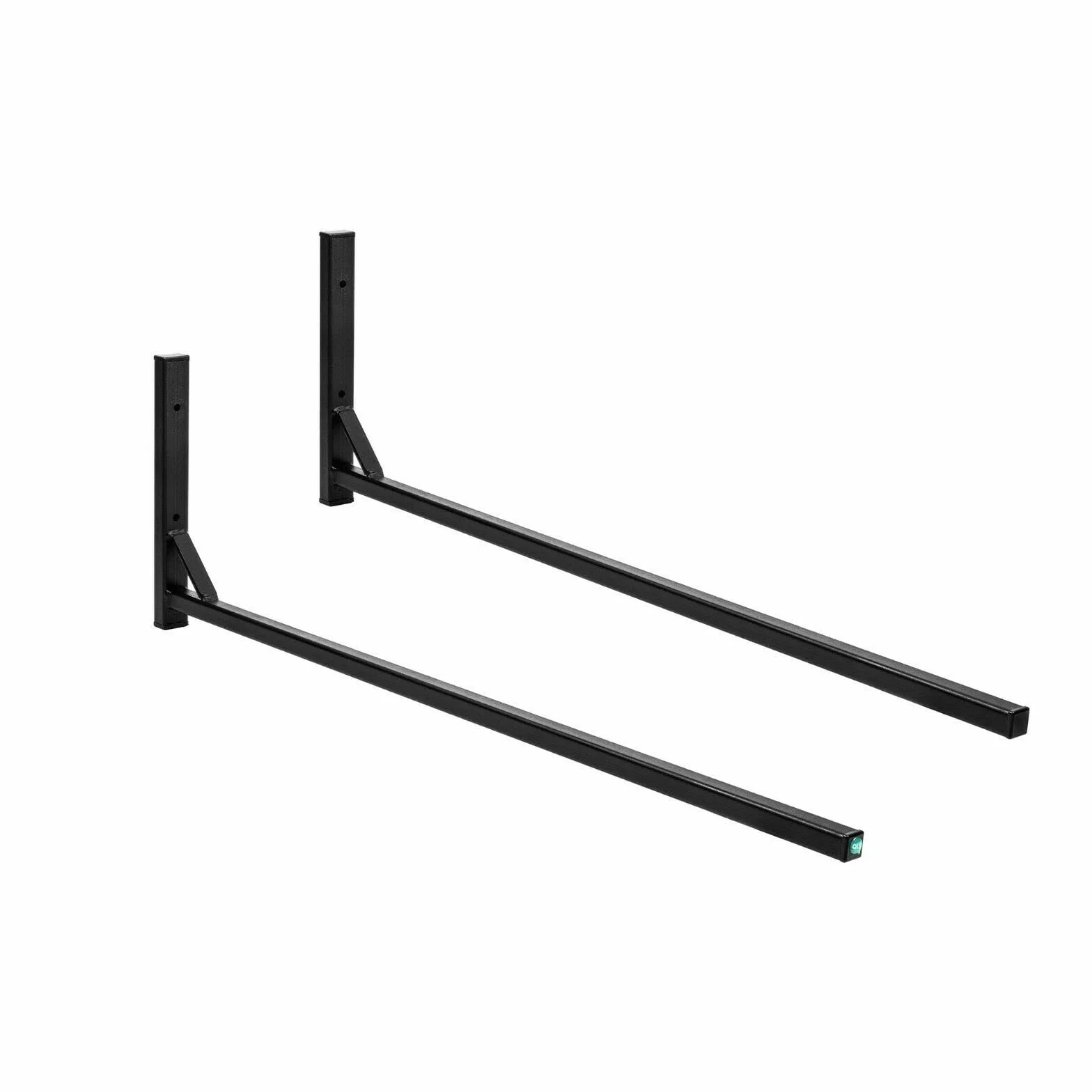 Supporto a parete per box da tetto da 82 cm WSB O nero in acciaio per la conservazione di bauletti da tetto, attrezzi da giardino scatole portatutto per sport tavole da surf e iSUP