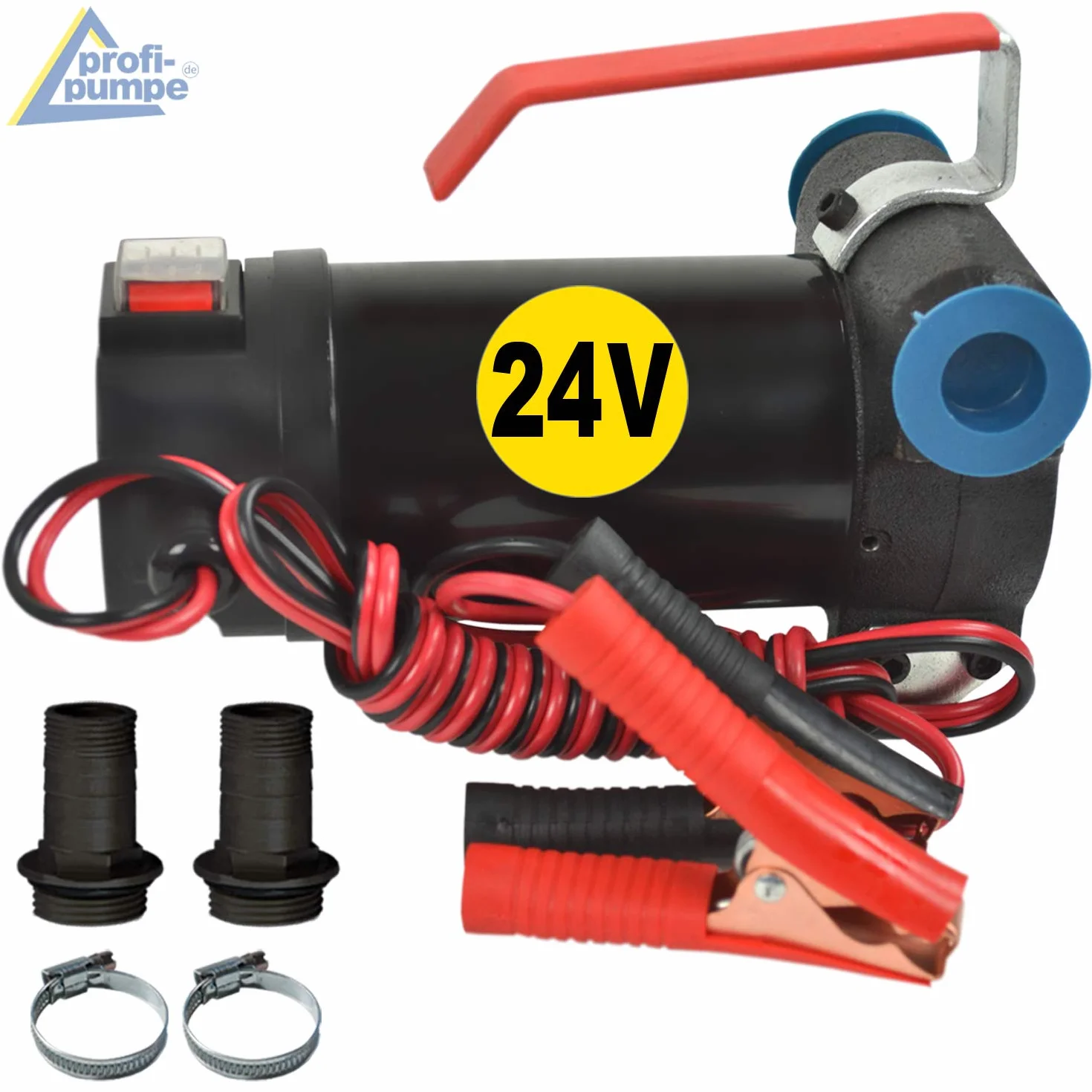 Pompa diesel autoadescante e pompa per olio di vapore, biodiesel Diesel Star 160-2, pompa elettrica a botte con attacco 24 V, set tubo flessibile da 6 m, ugello in alluminio, valvola di non ritorno in