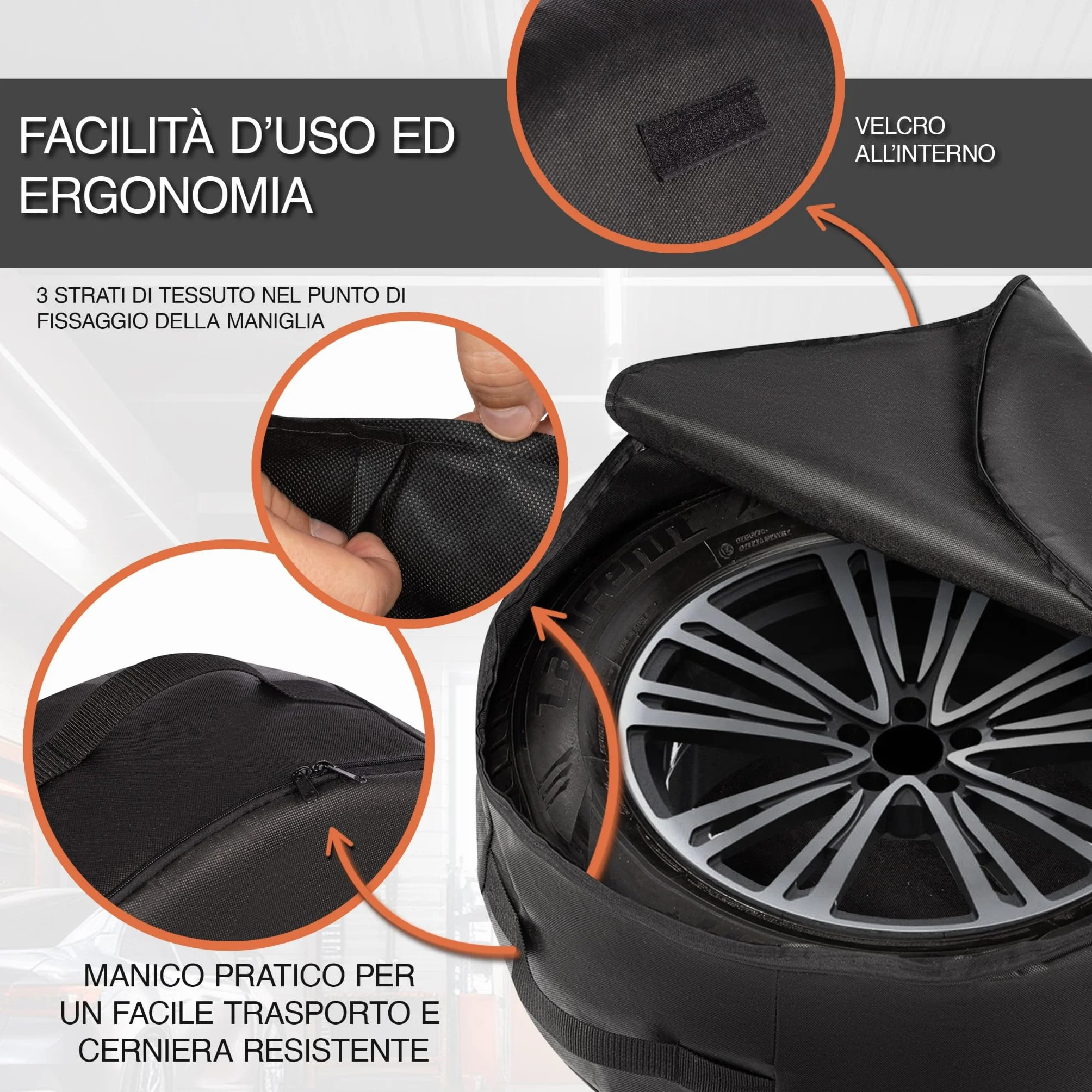 Sacca per Gomma Auto 3XL Impermeabile Custodia Resistente Stoccaggio Protezione Pneumatico