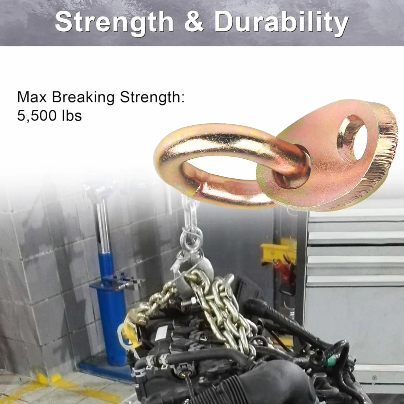 5,500 lb Capacity Lifting Bracket, Steel Lifting Ring, Load Leveler for Engine Hoist, Lifting Bracket for Slings, Engine Lifting Equipment 2.76x1.81x0.39 inches for Load Levelers and Lifting Slings