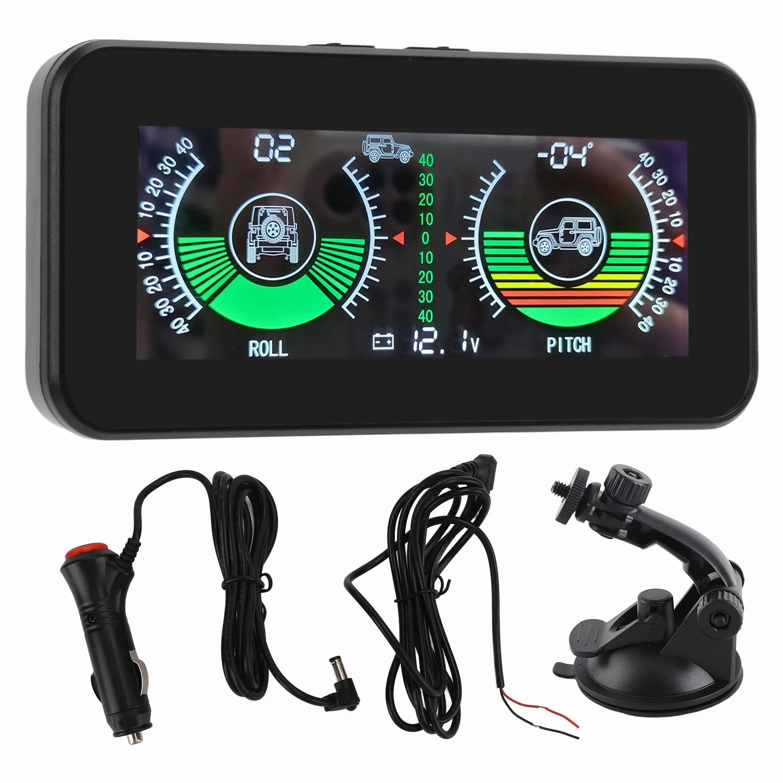 GPS HUD universale Indicatore di inclinazione livello auto con display LCD HD e avvisi allarme