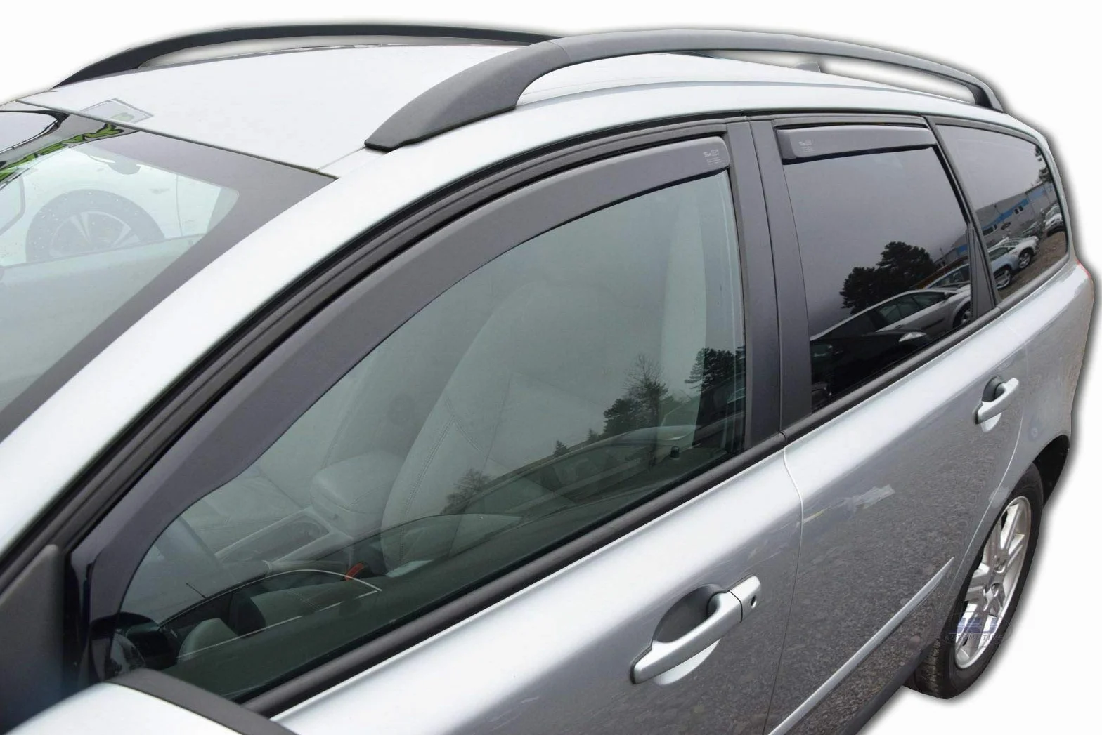 Deflettori d'Aria per Volvo V50 Wagon 2004-2012 Set 4 Pezzi Nero Fumé Oscurato