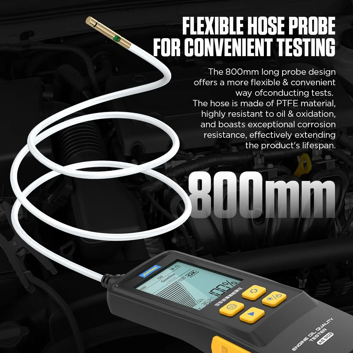 AUTOOL Tester dell'olio Motore, rivelatore di trasparenza del Liquido Motore Auto, Strumento di Prova diagnostico del Tester analizzatore di trasparenza dell'olio Motore per Benzina e Diesel