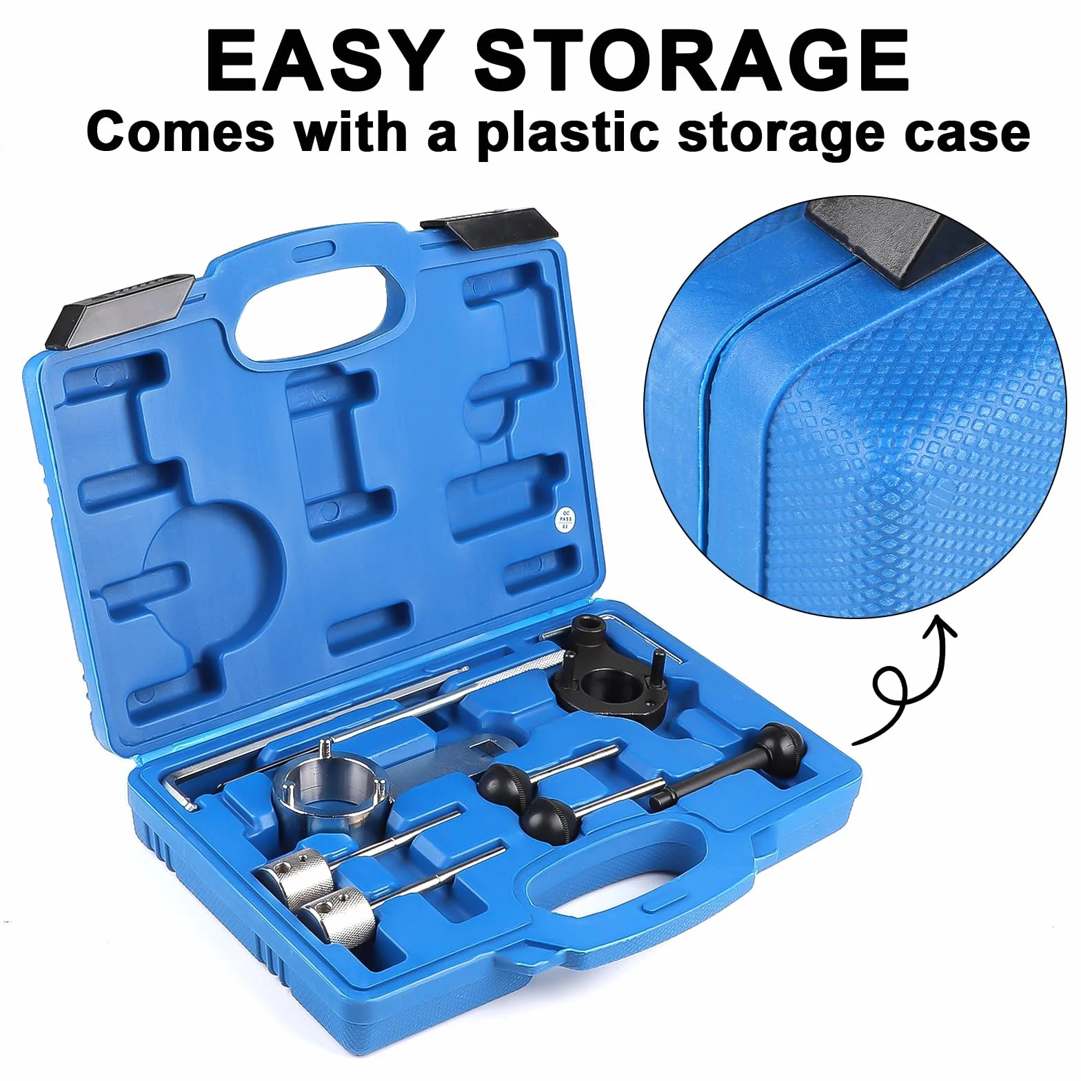 Set di 10 Pezzi Kit Messa in Fase Compatibile con VW SEAT Skoda 1.6 2.0 TDI CR, Attrezzo di Regolazione del Motore con Scatola Portaoggetti