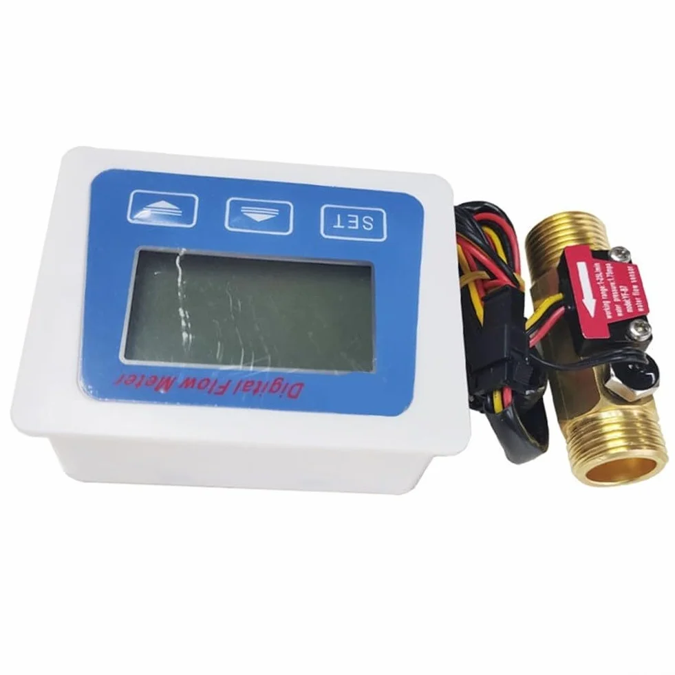 Misuratore di portata del carburante con contatore LCD e sensore, misura il consumo totale di acqua e l'intervallo di temperatura